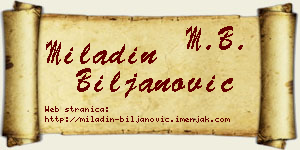 Miladin Biljanović vizit kartica
